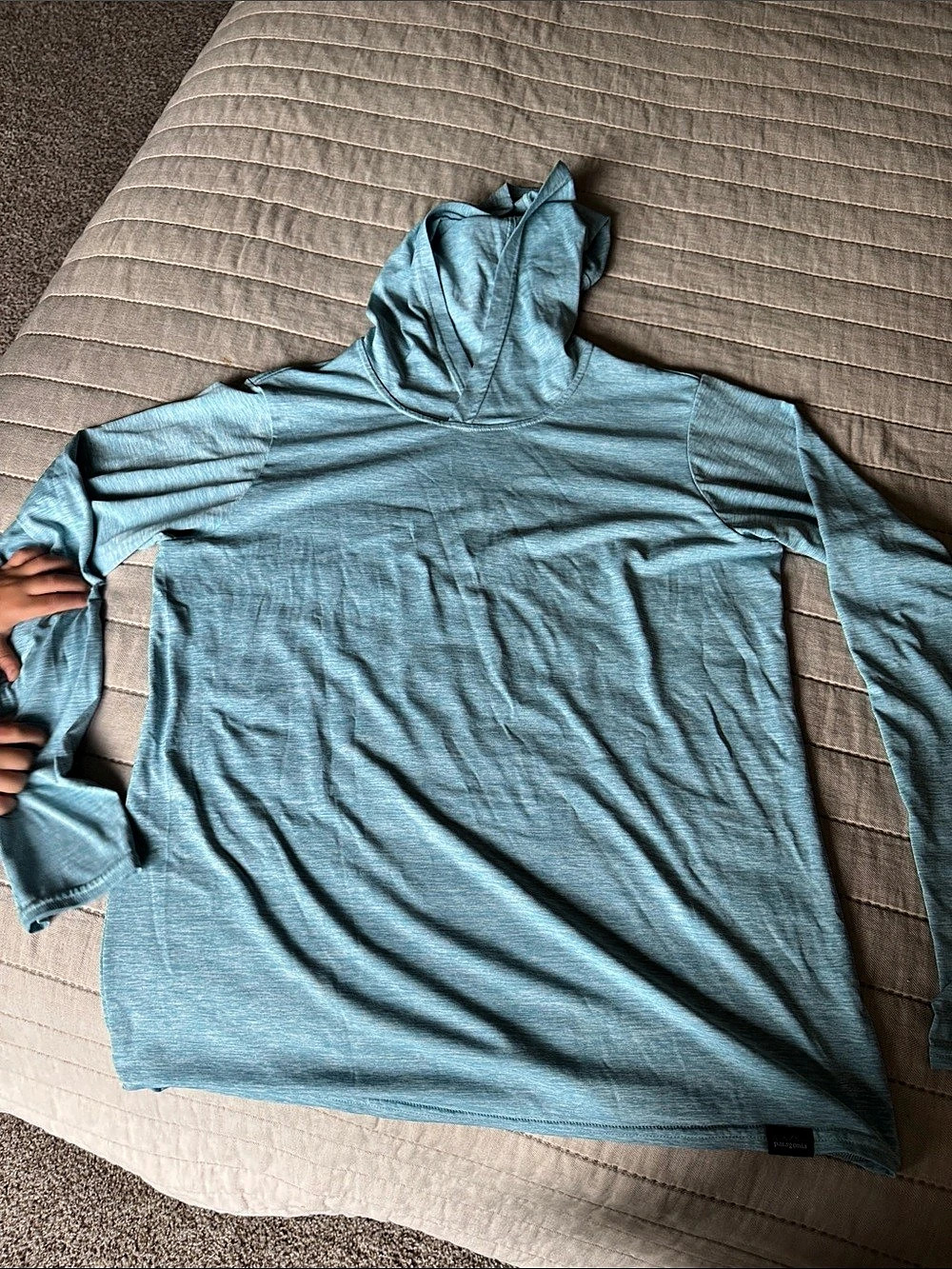 Patagonia Capilene Cool Daily Long Sleeve Hooded Top Blue Size Medium